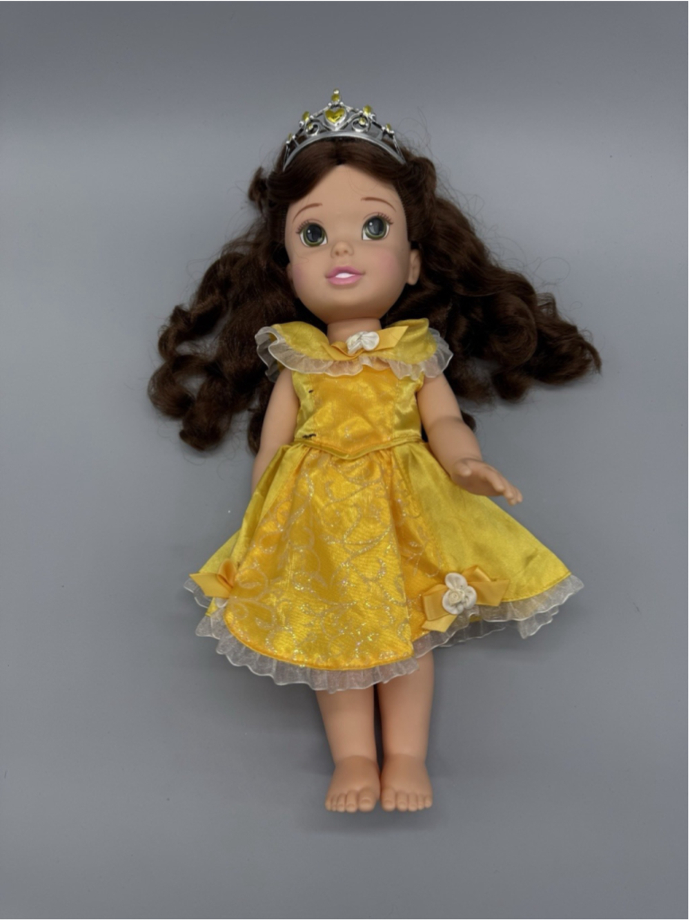 Belle My First Princess Beauty Beast Disney Doll 14" Yellow Dress Hair Tiara - Picture 2 of 8